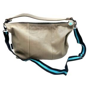GABS BAGS women's grained calfskin leather crossbody/shoulder bag - gray